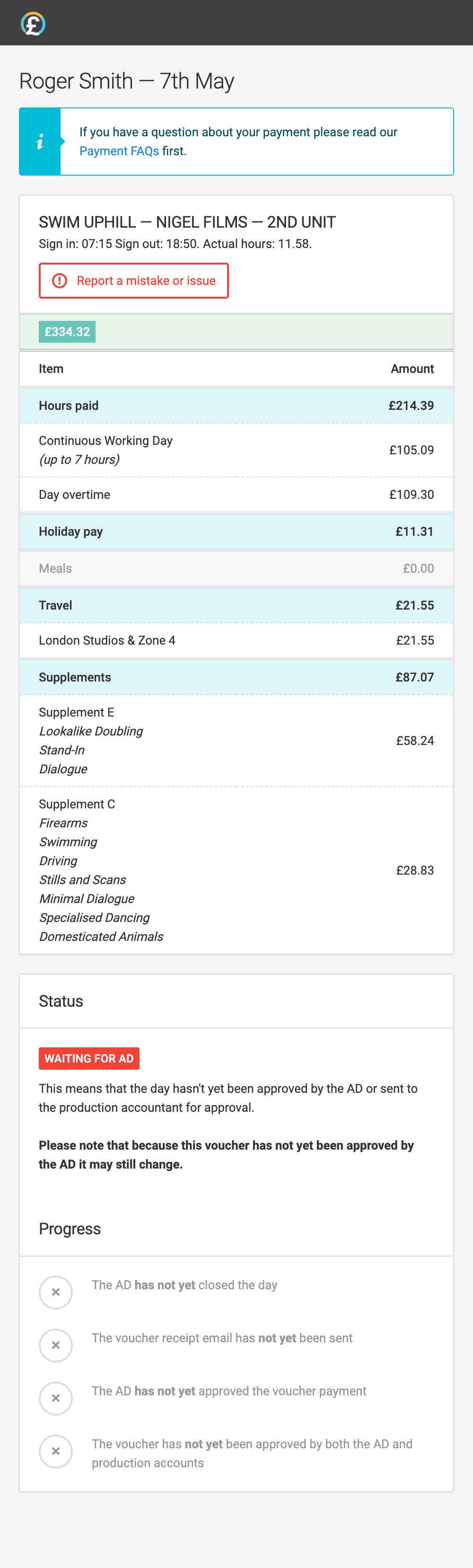 Voucher summary